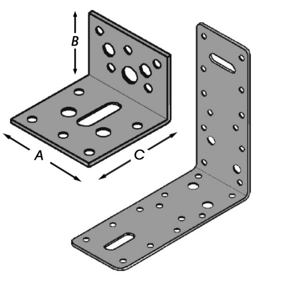 HOEKVERBINDING, VLAK, VERZINKT 70 X 70 MM