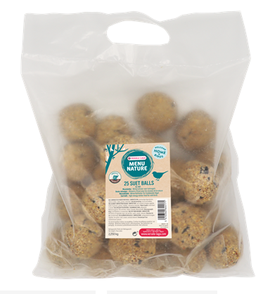 MENU NATURE 25 SUET BALLS NO NET (BOX 36) 2,25 KG