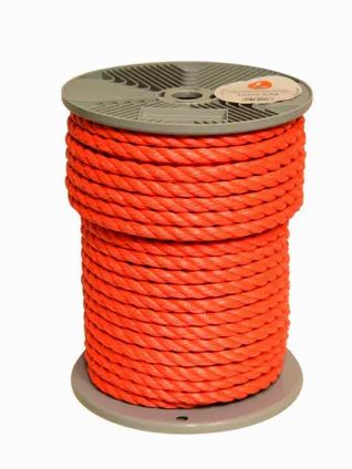 GEDRAAID POLYPROPYLEEN TOUW ORANJE 12 MM - 50 M