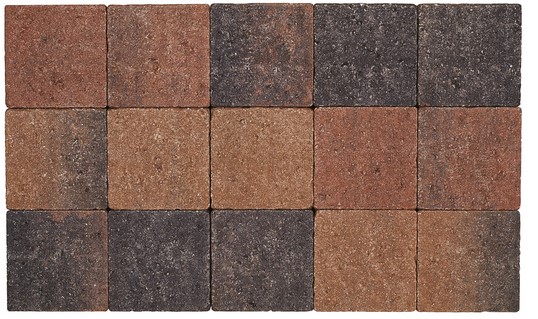 KASSEI IN-LINE TROMMELING 15X15X6 BRUIN-ZWART