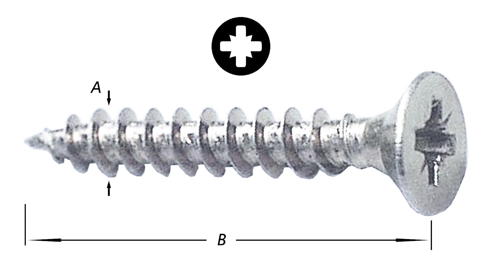 PANEELSCHROEVEN PLATKOP, RVS4X40 MM