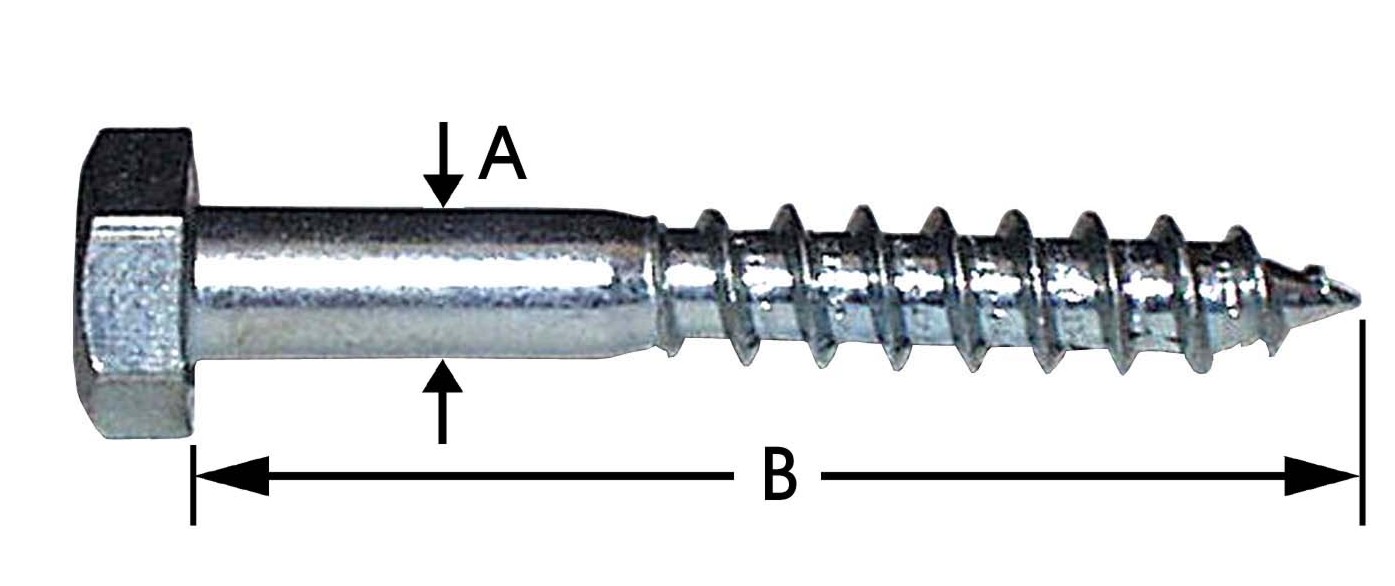 HOUTDRAADBOUTEN, RUW VERZINKT7,0 X 70 MM