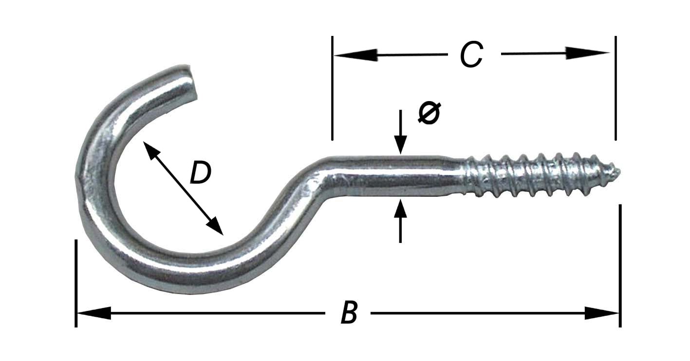 HAAKSCHROEVEN, VERZINKT3 X 40 MM