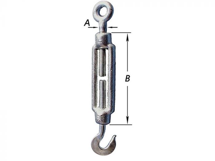 KABELSPANNER,GESMEED,HAAK+OOG VERZINKT M8 - 110MM