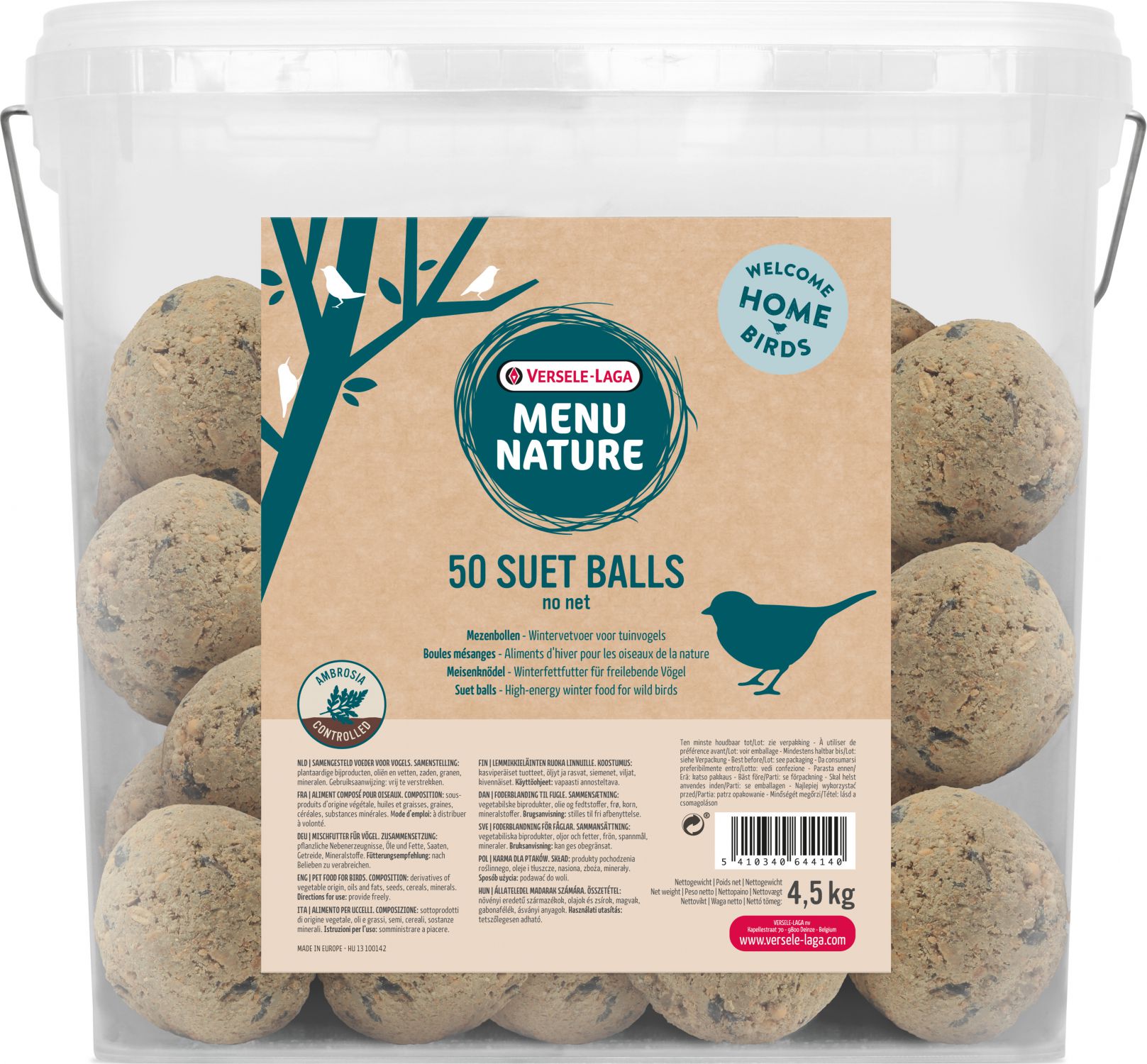 MENU NATURE 50 SUET BALLS NO NET 4,5 KG