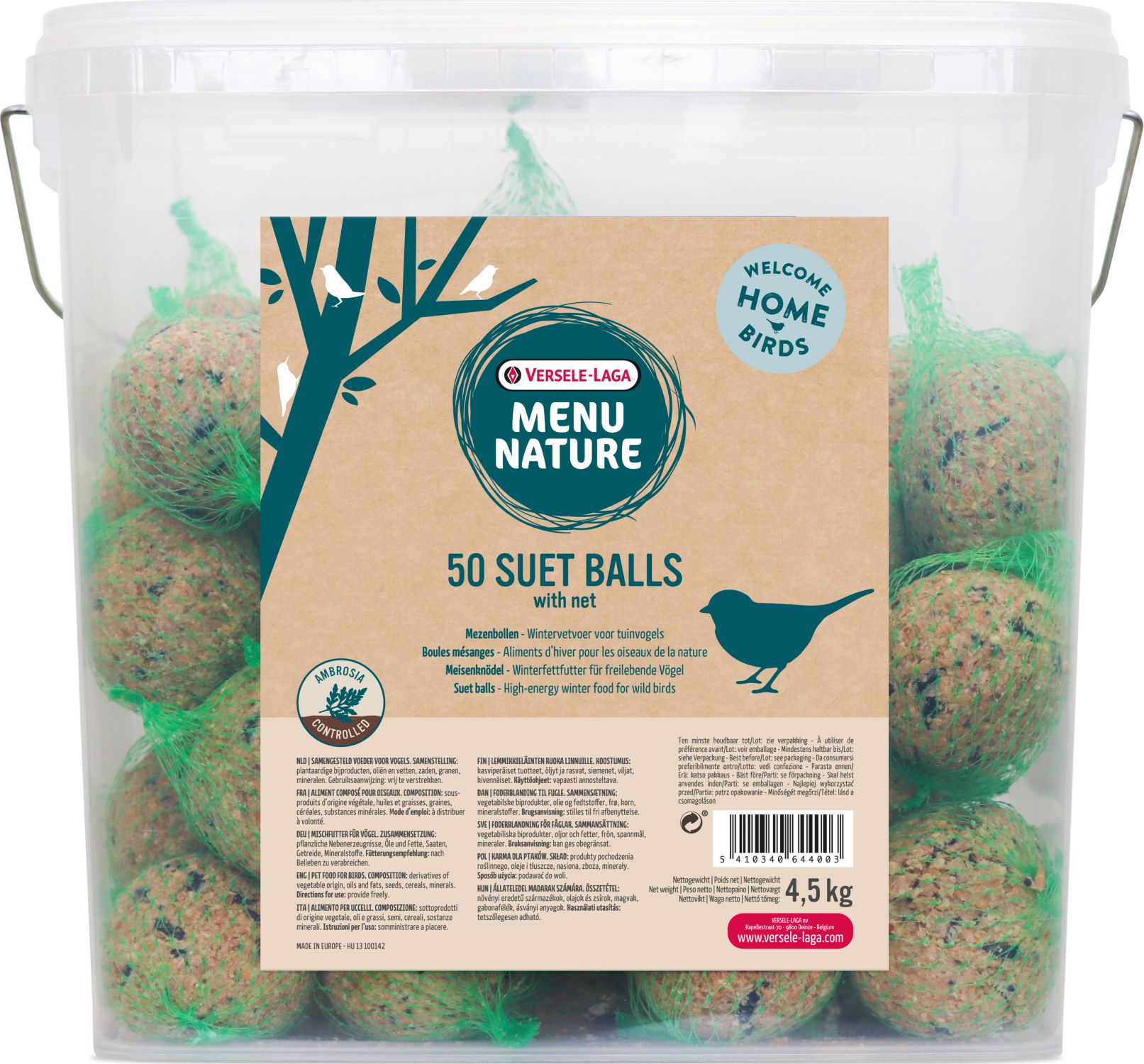 MENU NATURE 50 SUET BALLS WITH NET 4,5 KG