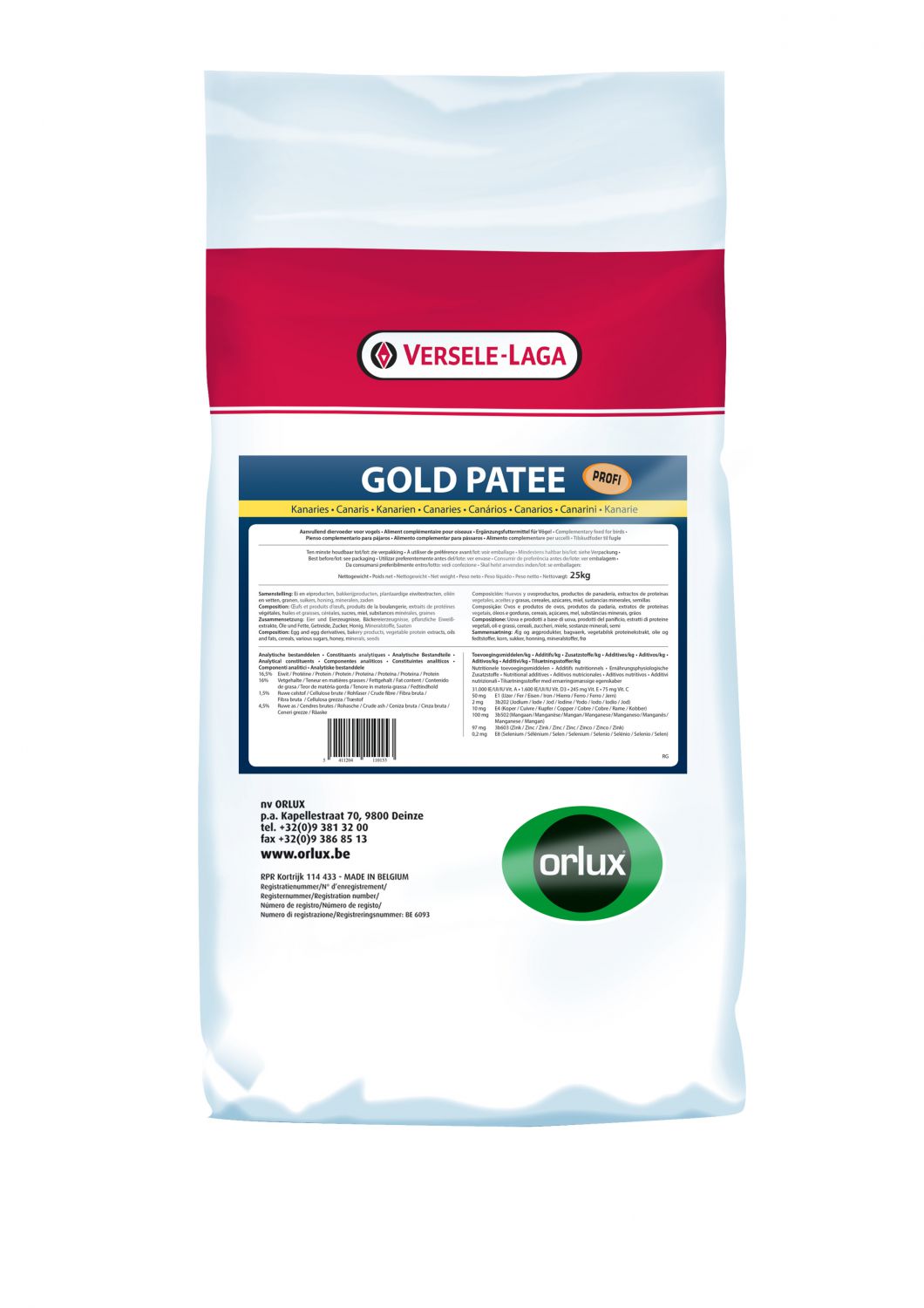 ORLUX PROFI - GOLD PATEE KANARIES 25 KG