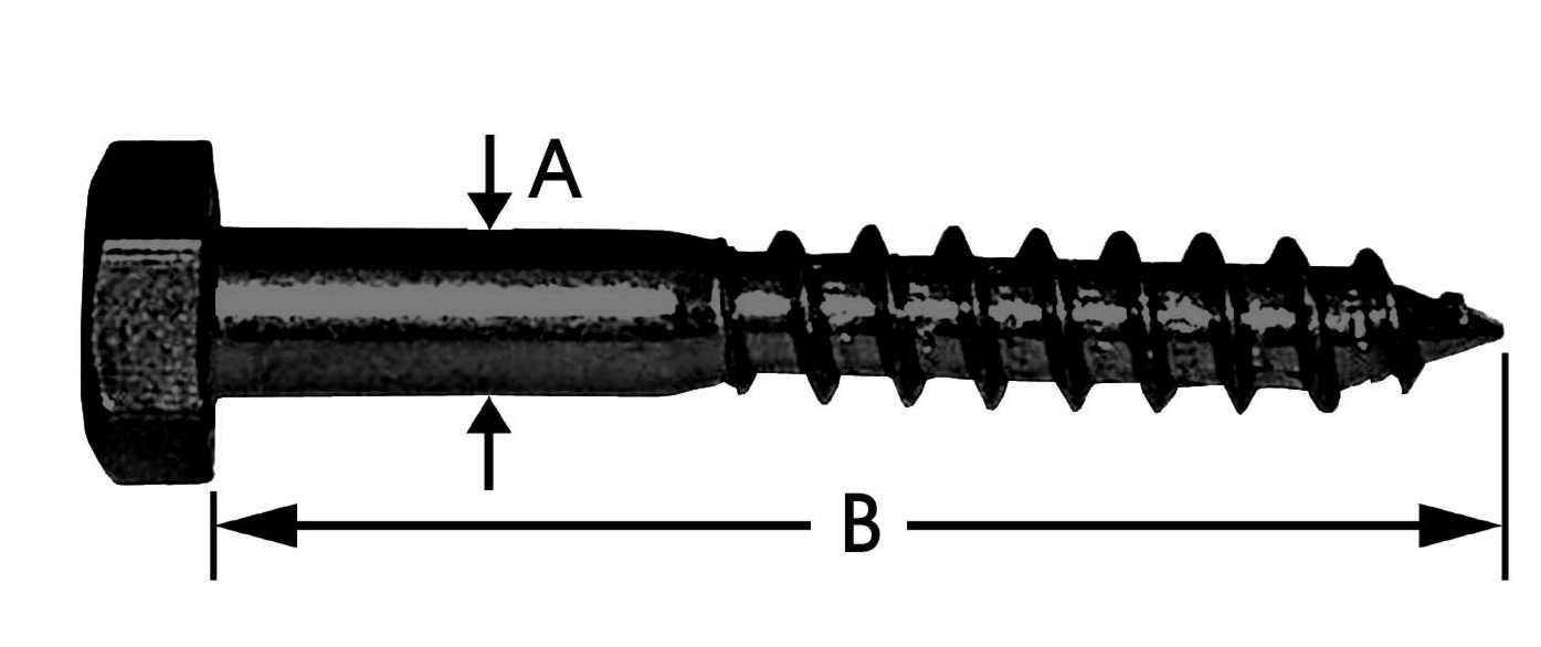 6 HOUTDRAADBOUTEN,ZESK.,ZWART8X30 MM