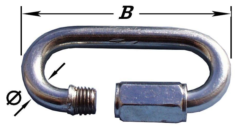 NOODSCHAKEL, MET MOER, RVS4 X 40 MM