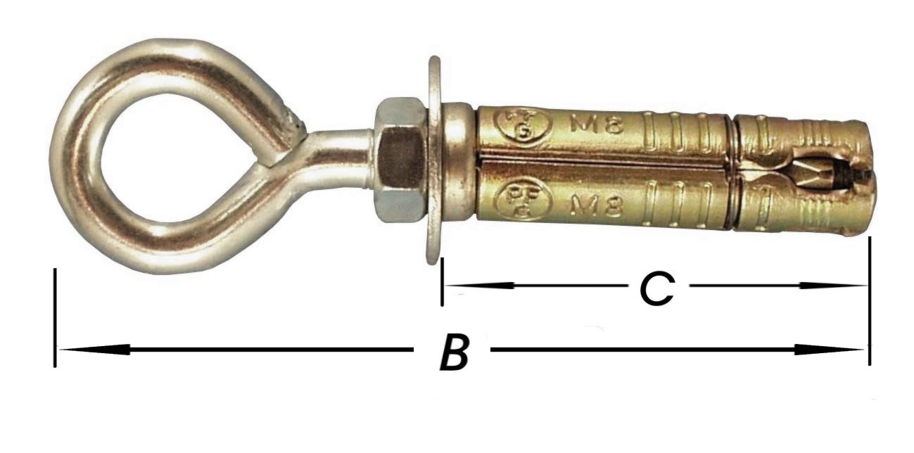 2 KEILBOUTEN MET OOGBOUTM6X70 MM