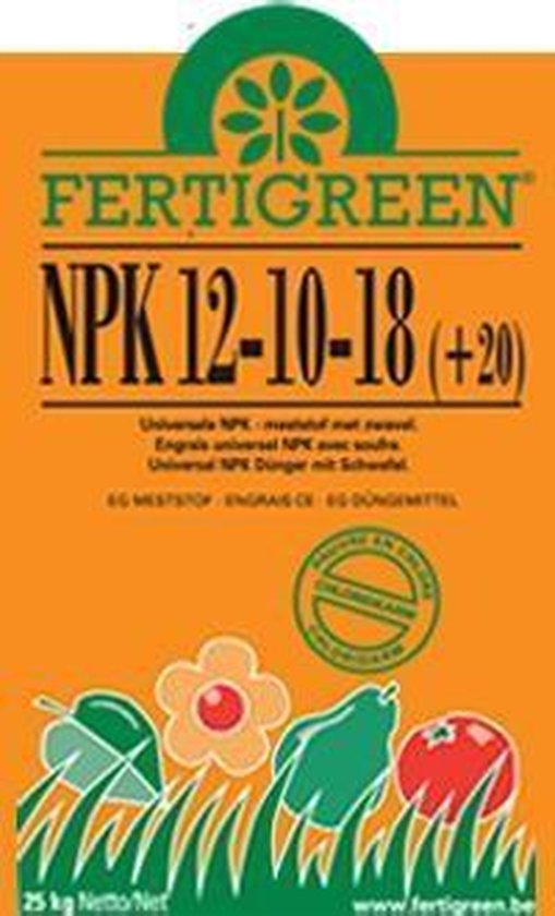 [FER12/10/18] FERTIGREEN NPK 12+10+18 (chloorarm) - 25 KG