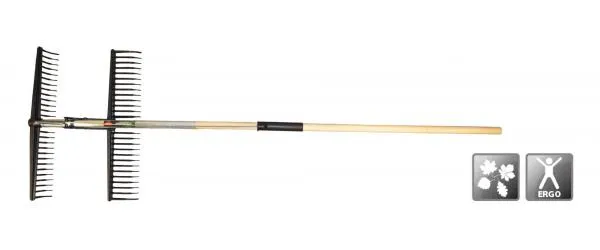 [0303201] DUBBELE GAZONHARK 28T / 56CM MET STEEL
