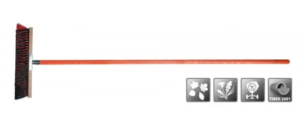 [FH4090201] BEZEM 400MM-PP ROOD+ZWART (70MM FIBER3001)