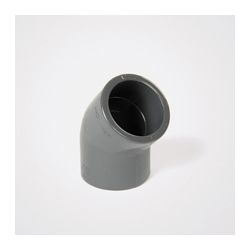 PVC DRUK KNIE GRIJS 110MM 45° LIJMMOF PN16