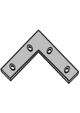 [S-0243-12-100] 2 HOEKIJZERS PLAT BREED VERZ. (100 MM)