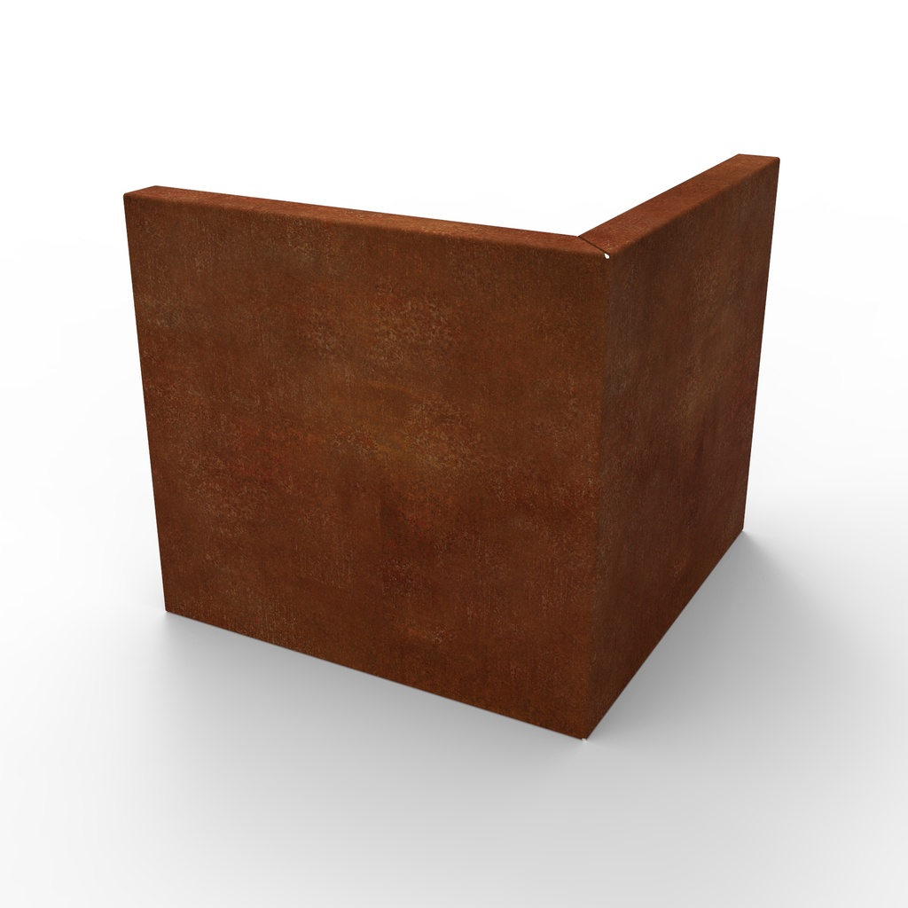 [SB.C.210.CO.500] BUITENHOEK IN CORTEN (50CMX H 21CM)