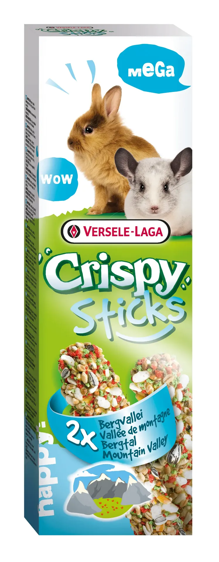 CRISPY MEGA STICKS KONIJNEN-CHINCHILLA'S "BERGVALLEI" 2 ST 140 G