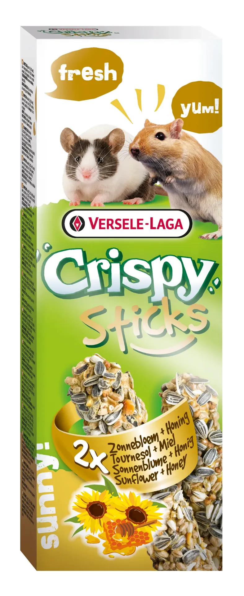 CRISPY STICKS GERBILS-MUIZEN ZONNEBLOEM & HONING 2 ST 110 G