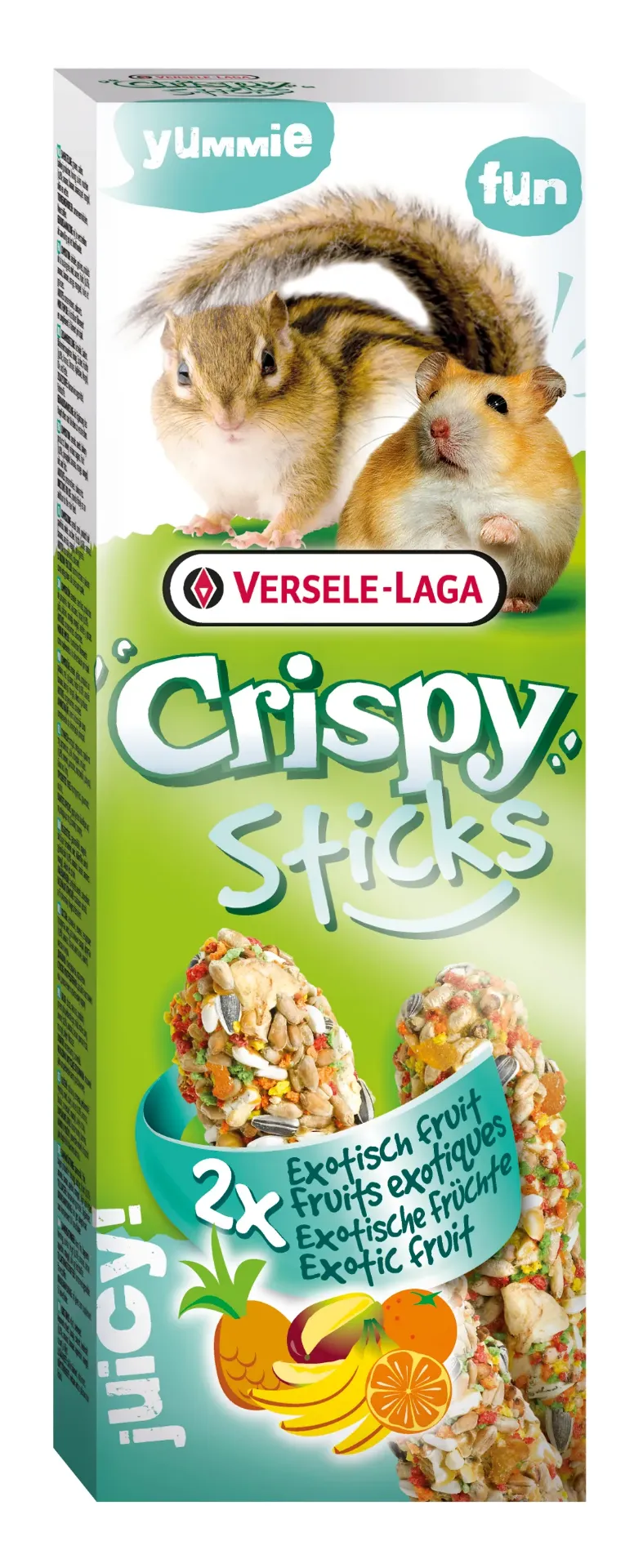 CRISPY STICKS HAMSTERS-EEKHOORNS EXOTISCH FRUIT 2 ST 110 G