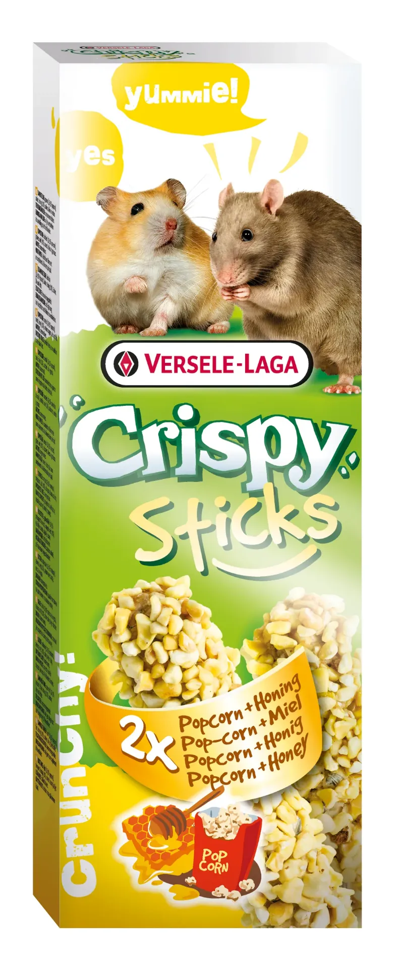 CRISPY STICKS HAMSTERS-RATTEN POPCORN & HONING 2 ST 100 G