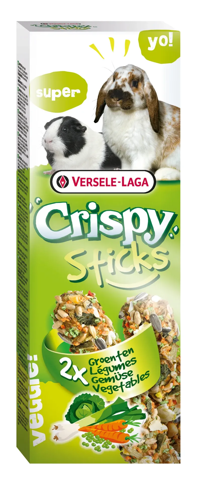[462058] CRISPY STICKS KONIJNEN-CAVIA'S GROENTEN 2 ST 110 G