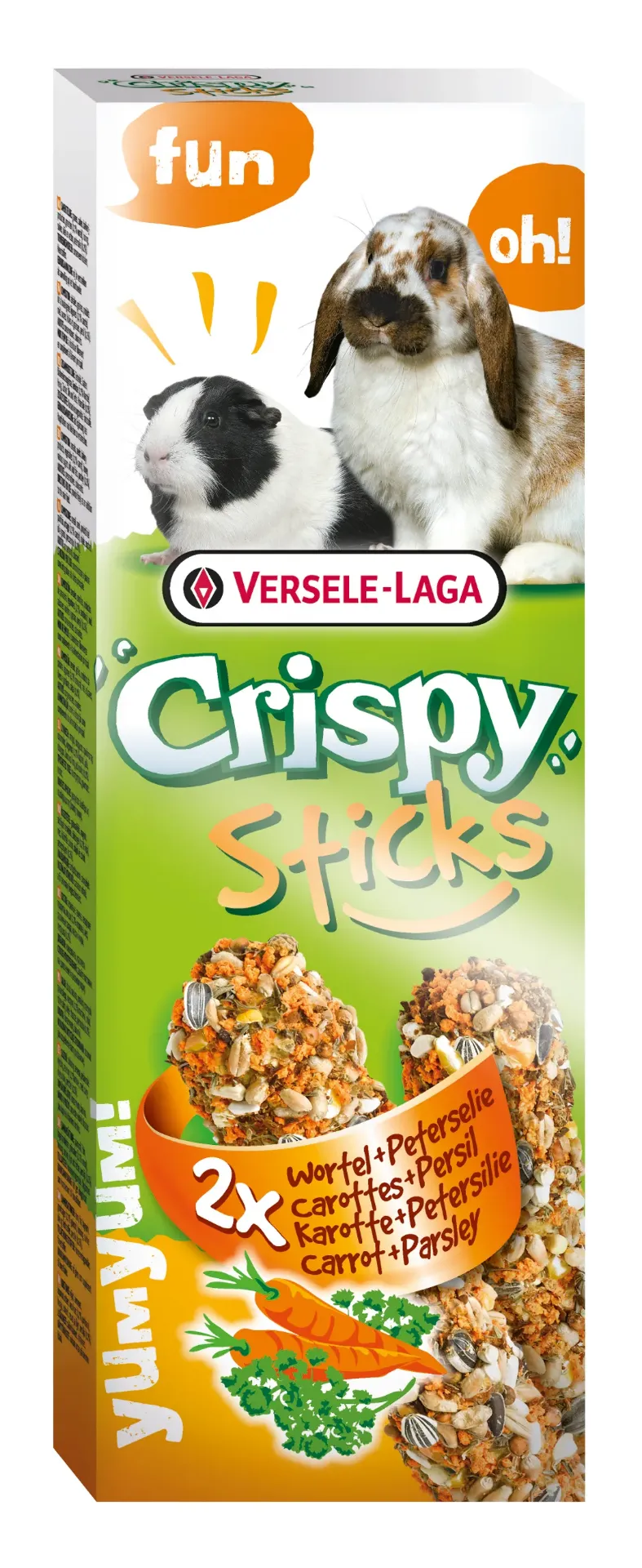CRISPY STICKS KONIJNEN-CAVIA'S WORTEL & PETERSELIE 2 ST 110 G