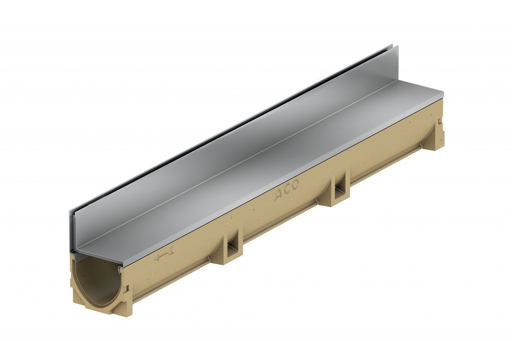 [416920] ACO AFVOERGOOT EUROLINE 100 DISCREET 65 INOX GOOTELEMENT