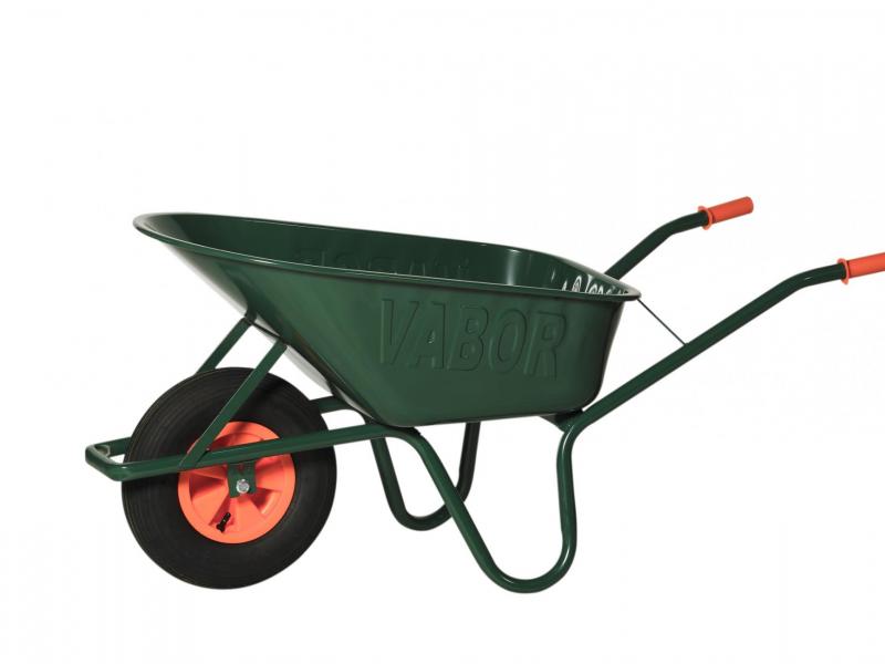 [ATR801-PA] KRUIWAGEN GROEN GELAKT. 90L. PP VELG + BAKSTEUNEN