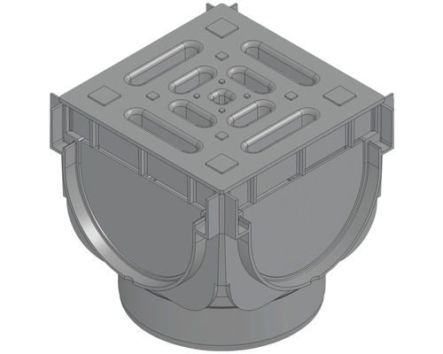 [RC.44360] AFVOERGOOT HOEKELEMENT ZWART 137x137 MM H125MM