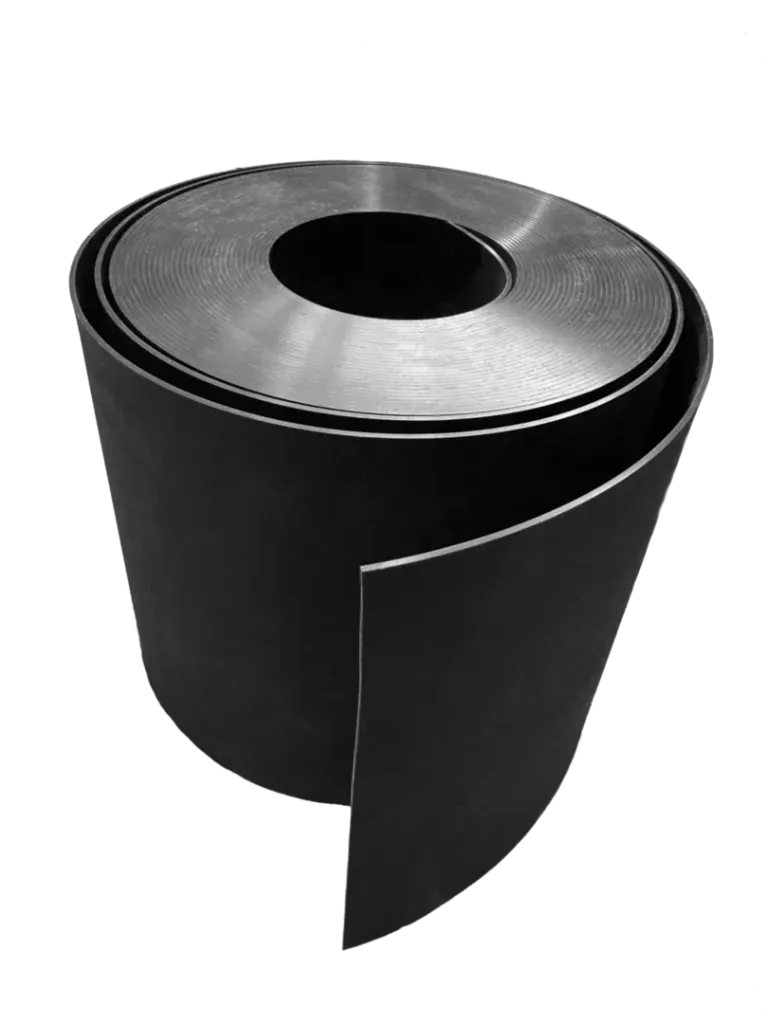 GIETRAND ROL HDPE - ÉÉNZIJDIGE NERFSTRUCTUUR / ÉÉNZIJDIG GLAD - VOLLEDIG UV-STABIEL - ZWART 3 MM DIK. 30 CM HOOG. 25M¹