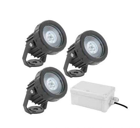 [104021] SCHIJNWERPER SET LED 3 x LS 4 WW incl. transfo