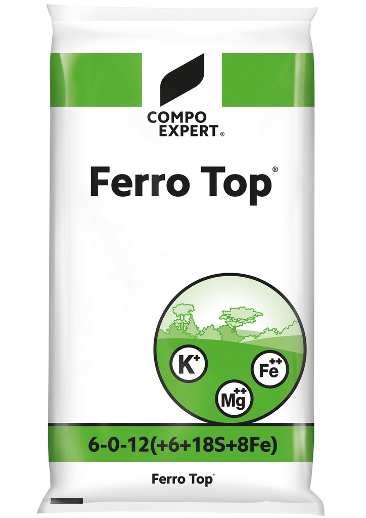 FERRO TOP  NPK 6-0-12 + (6 MgO + 8 Fe) - 25 KG
