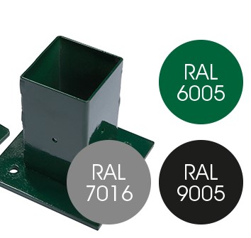 [7052] VOETSTUK 48 MM VR RONDE PAAL H VOET 110mm RAL 9005 ZWART