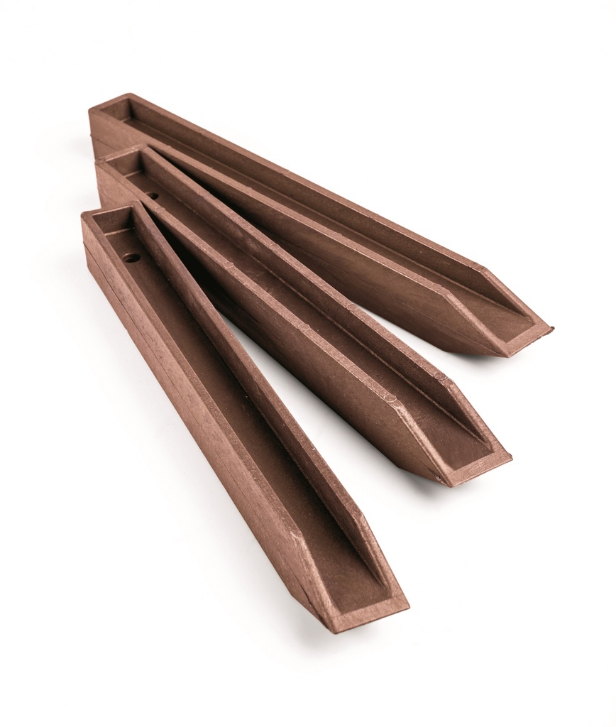 [H4038PBR] ECO-AFBOORDING RECYPIC H-PAAL 4 x 4 x 38 CM BRUIN