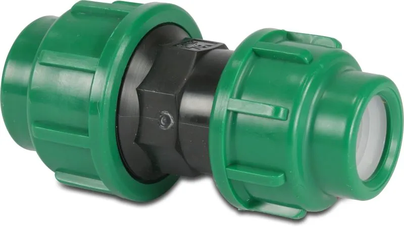 [OP7025055] KOPPELING PP 25 MM KNEL 10BAR ZWART/GROEN