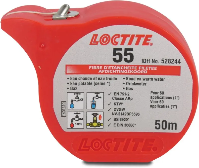 [OP710647] LOCTITE AFDICHTINGSDRAAD NYLON-VEZEL WIT 50M DVGW/WRAS TYPE 55