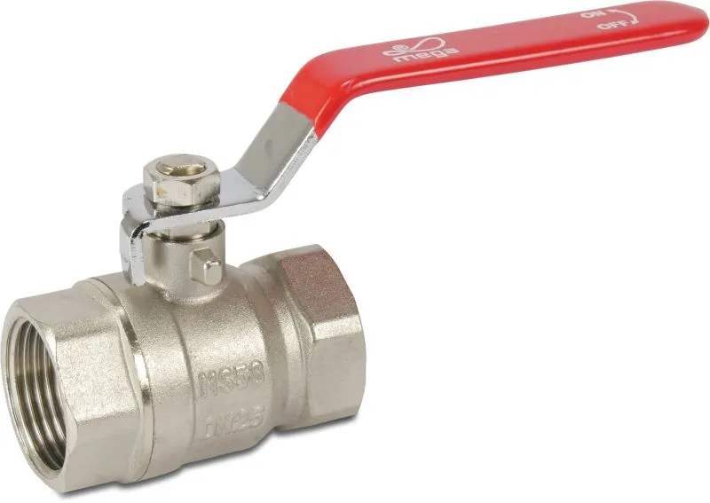 PROFEC KOGELKRAAN MESSING VERNIKKELD 1" BINNENDRAAD 25BAR TYPE 100