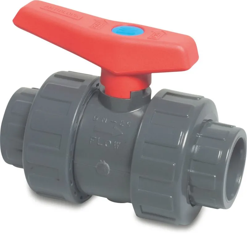 PROFEC KOGELKRAAN PVC-U 50 MM LIJMMOF 16BAR DN40 GRIJS TYPE 2000