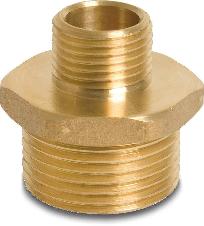 [OP710359] PROFEC NR. 245 VERLOOPNIPPEL MESSING 1 1/4" X 1" BUITENDRAAD 30BAR