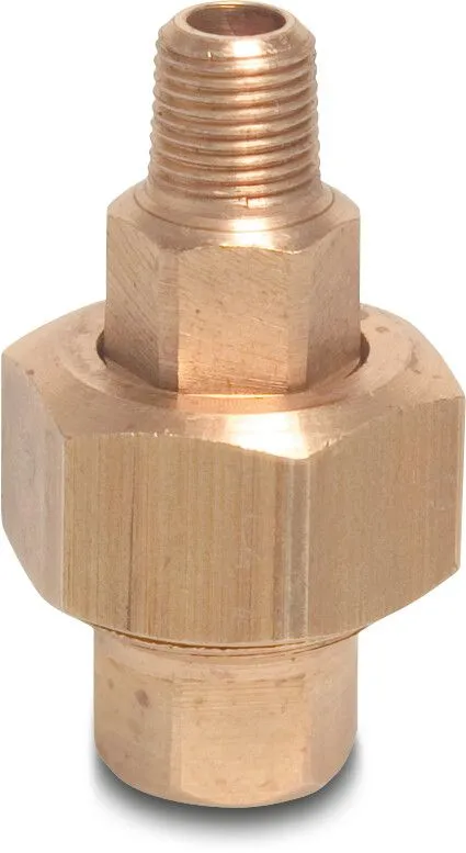 PROFEC NR. 341 KOPPELING MESSING 1" BINNENDRAAD X BUITENDRAAD 30BAR TYPE CONISCH