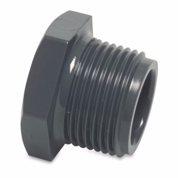 PROFEC PLUG PVC-U 1" BUITENDRAAD 10BAR GRIJS