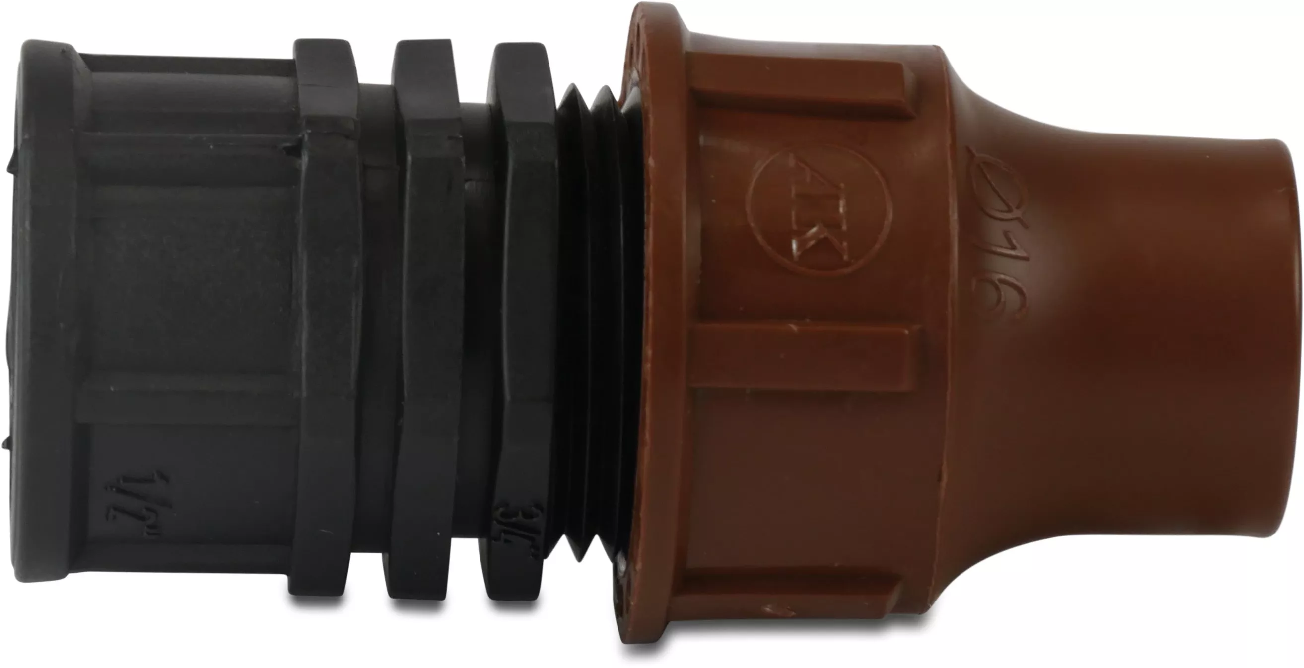 [OP7021552] RAIN BIRD MPI OVERGANGSSTUK PP 16 MM X 3/4" LOCK X BINNENDRAAD BRUIN TYPE BF-62-75 LOCK