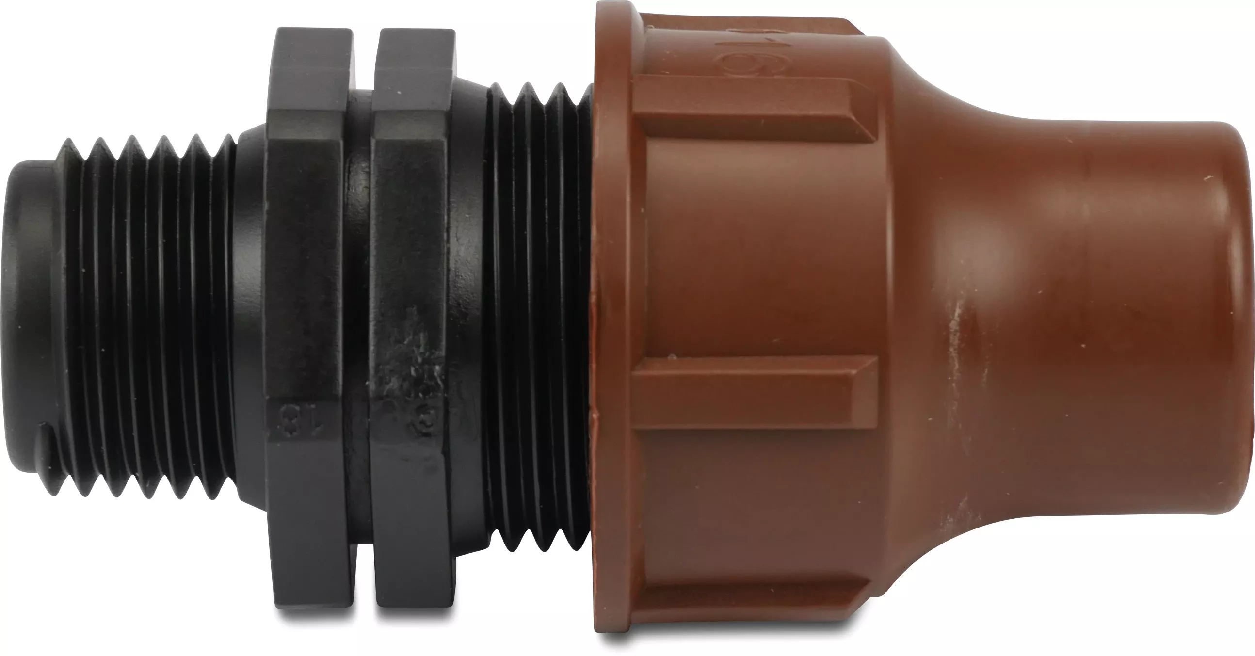 [OP7021551] RAIN BIRD MPI OVERGANGSSTUK PP 16 MM X 3/4" LOCK X BUITENDRAAD BRUIN TYPE BF-82-75 LOCK