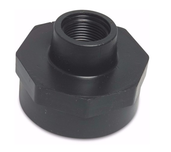 VERLOOPSOK PP 1" X 3/4" BINNENDRAAD 10BAR ZWART