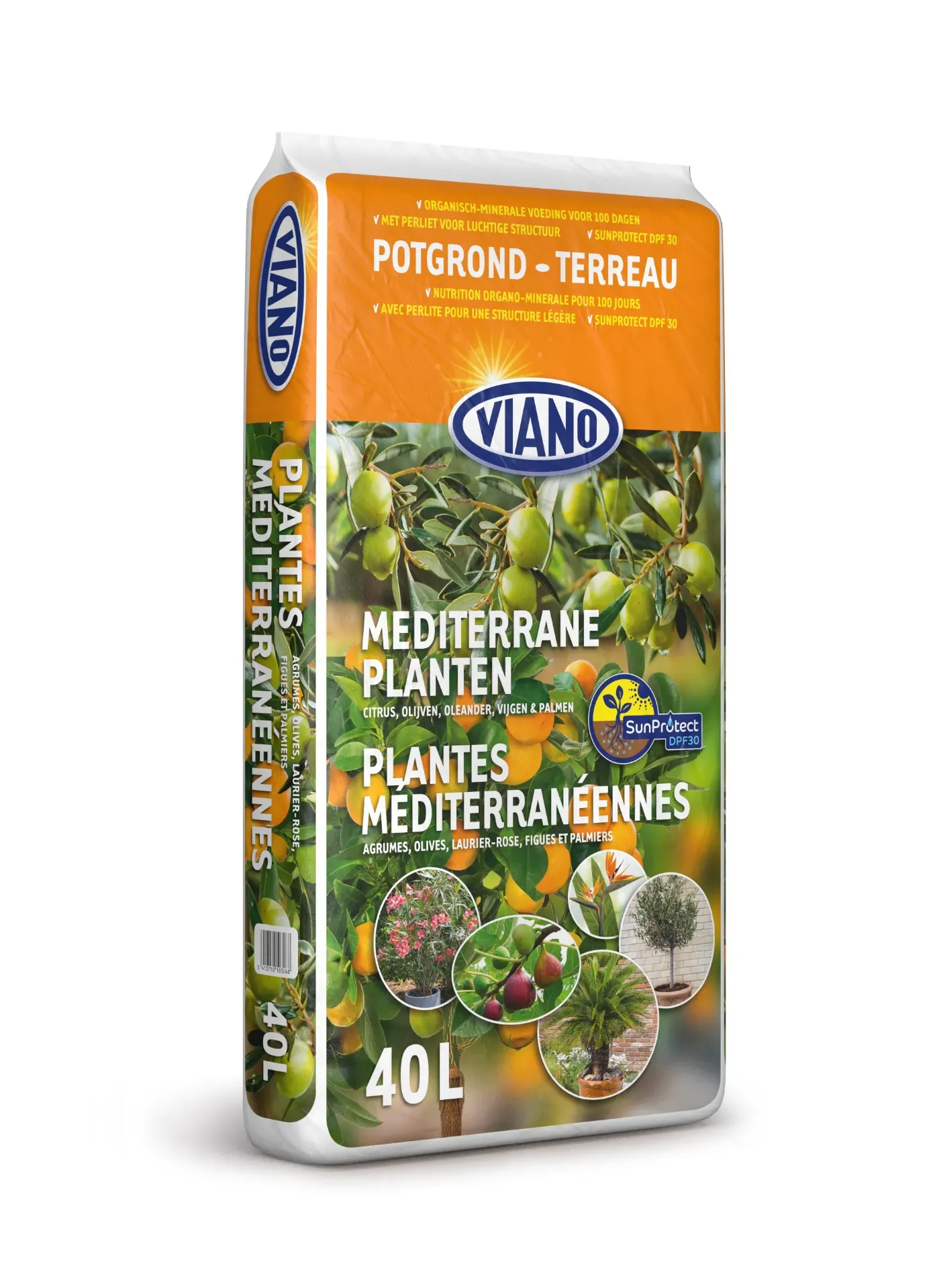 [PGMED40] VIANO POTGROND MEDITERRANE PLANTEN - 40 L