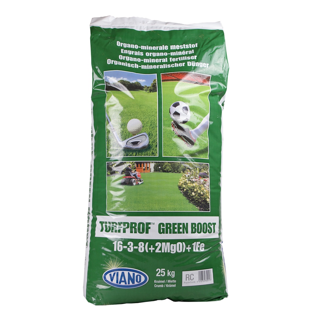VIANO TURFPROF GREENBOOST NPK16-3-8 + 2 MgO+1Fe+bact. - 25 kg