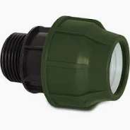 [OP7024968] AANSLUITSTUK PP KNEL X BUITENDRAAD 10BAR ZWART/GROEN (25 MM X 1/2)