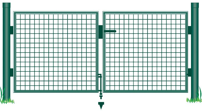 [DTPZW400/100] DUBBELE TUINPOORT GRACE ZWART (4 M BR X 1 M HG)