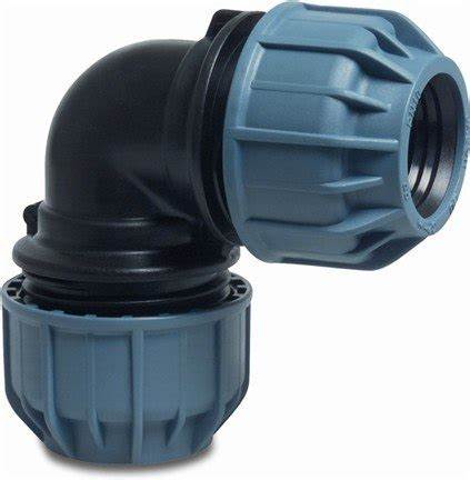 JASON KNIE 90° PP KNEL 16BAR ZWART/BLAUW DVGW/KIWA/WRAS/SVGW