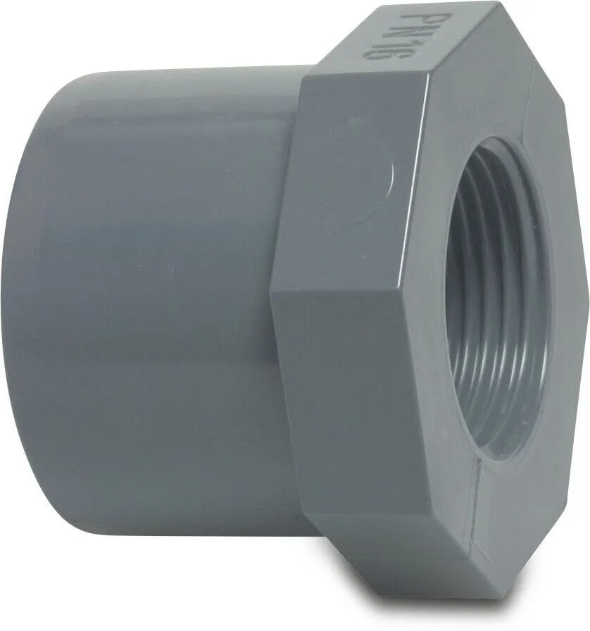 [OP110785] PROFEC INLIJMRING PVC-U X 1/2" LIJMSPIE X BINNENDRAAD 10BAR GRIJS (32 MM)